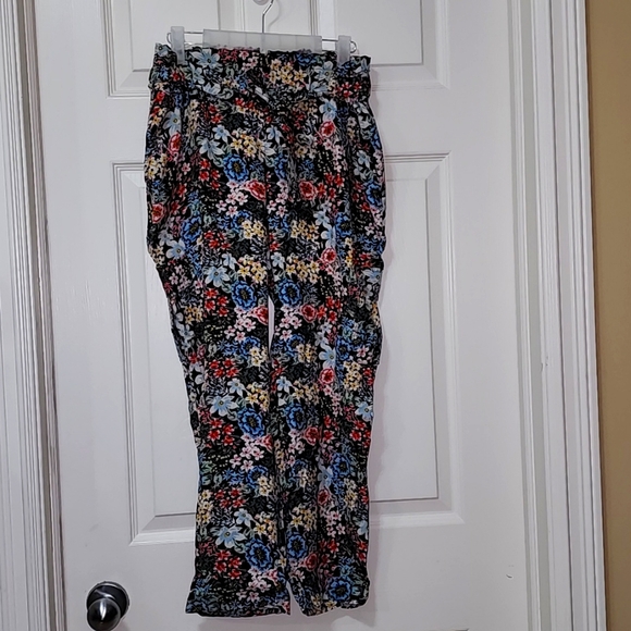 LOFT Floral Print Waist Pants - Picture 2 of 2